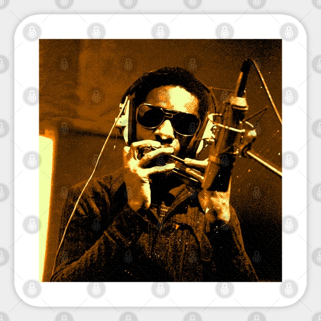 Stevie Wonder Harmonica Orange Sticker by OliverIsis33